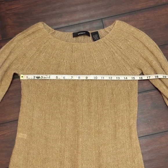 Express Camel Crew Neck Sweater - Picture 6 of 7